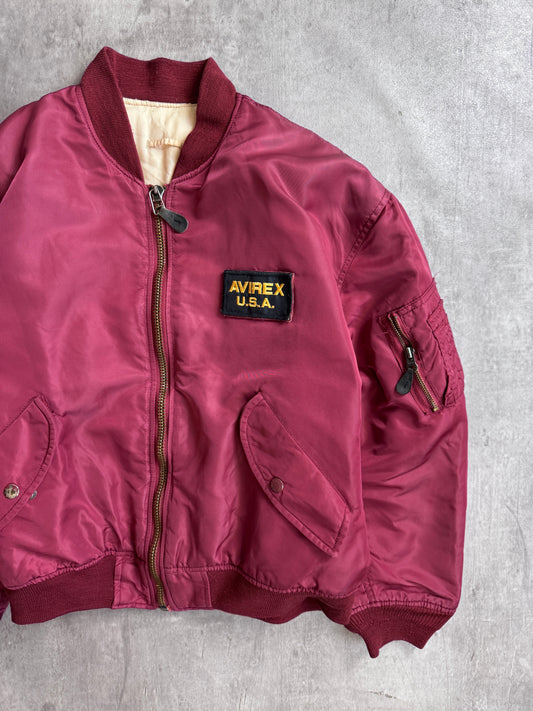 Avirex 90's M-A1 Patch Detail Burgundy Bomber Jacket