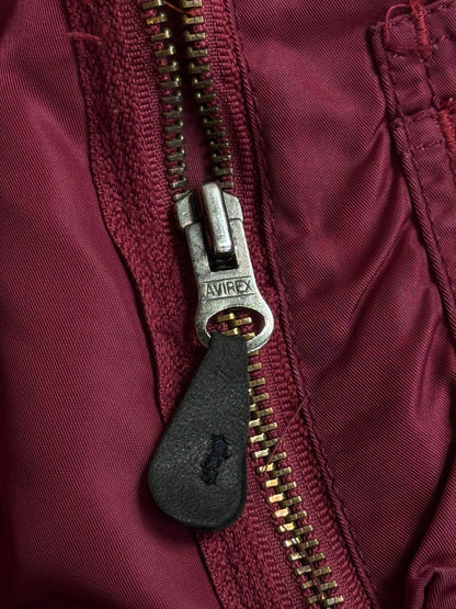 Avirex 90's M-A1 Patch Detail Burgundy Bomber Jacket