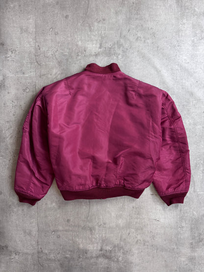Avirex 90's M-A1 Patch Detail Burgundy Bomber Jacket