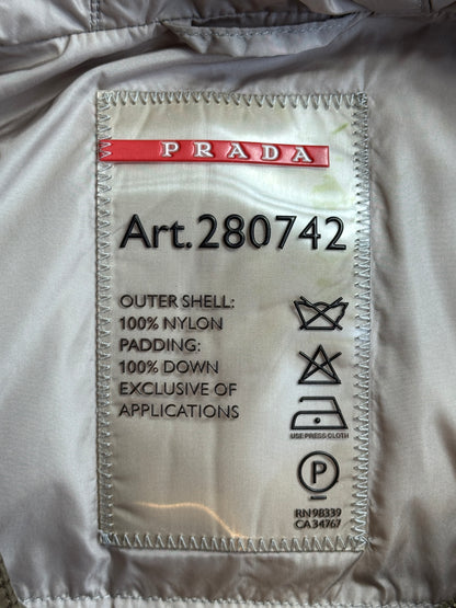 Prada Sport 'Ice Skater' Khaki Quilted Puffer Jacket