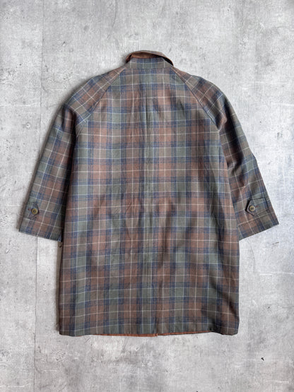 Aquascutum Plaid Reversable Trench Coat