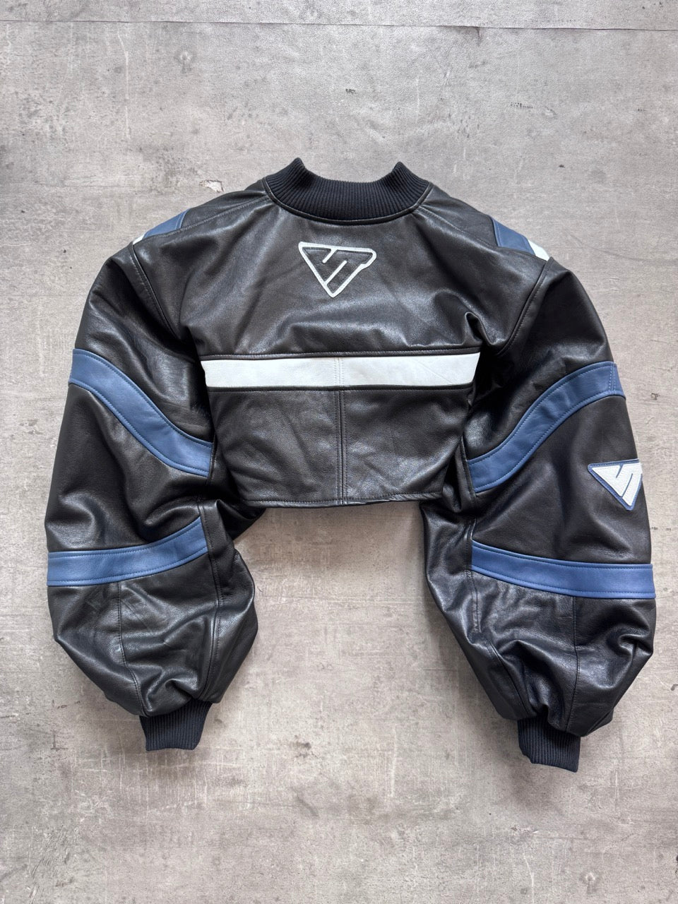 VT Rework: Suzuki Racing Cropped Exaggerated Sleeve Leather Blouson