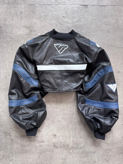 VT Rework: Suzuki Racing Cropped Exaggerated Sleeve Leather Blouson
