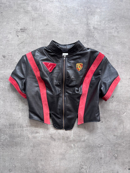 VT Rework: Porsche Motorsport Suede Trim Cropped SS Leather Top
