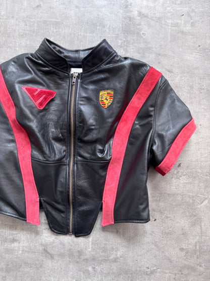 VT Rework: Porsche Motorsport Suede Trim Cropped SS Leather Top