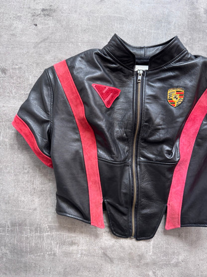 VT Rework: Porsche Motorsport Suede Trim Cropped SS Leather Top