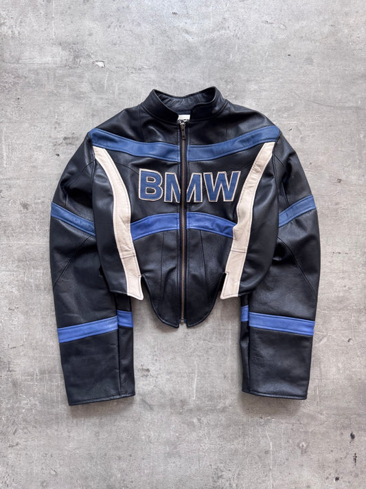 VT Rework: BMW Racing Stripe Cropped Leather Blouson