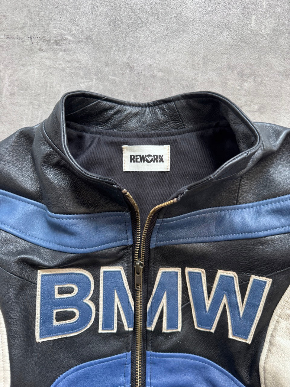 VT Rework: BMW Racing Stripe Cropped Leather Blouson