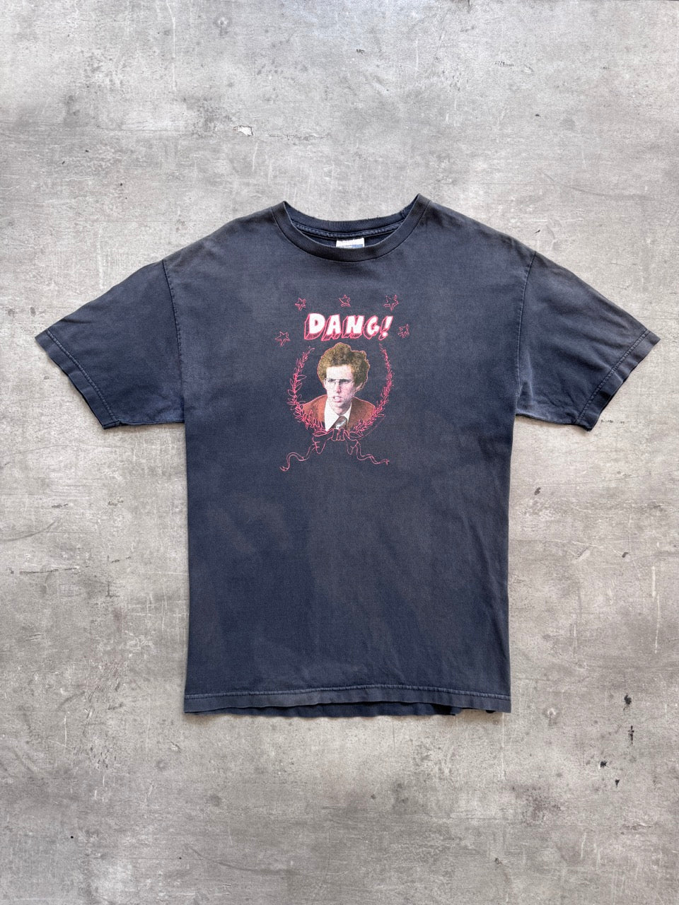 2000's Napoleon Dynamite "Dang!" Faded Black Graphic Tee