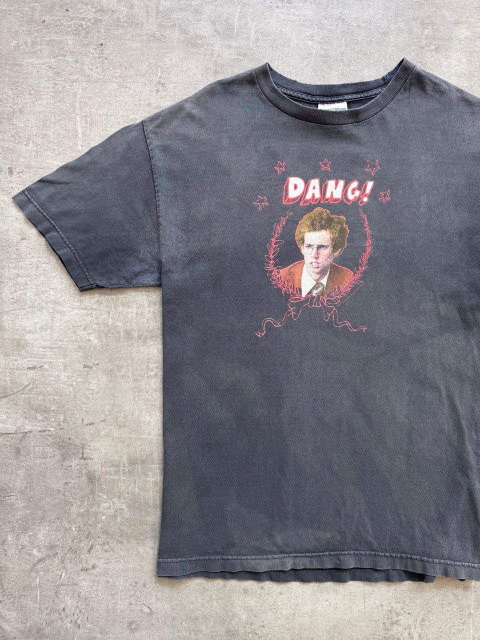 2000's Napoleon Dynamite "Dang!" Faded Black Graphic Tee
