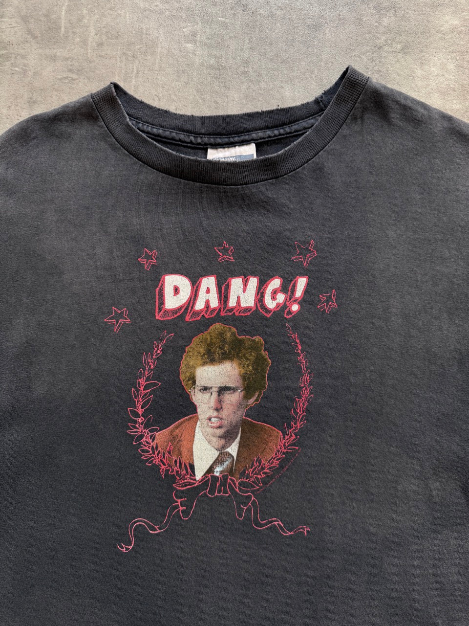 2000's Napoleon Dynamite "Dang!" Faded Black Graphic Tee