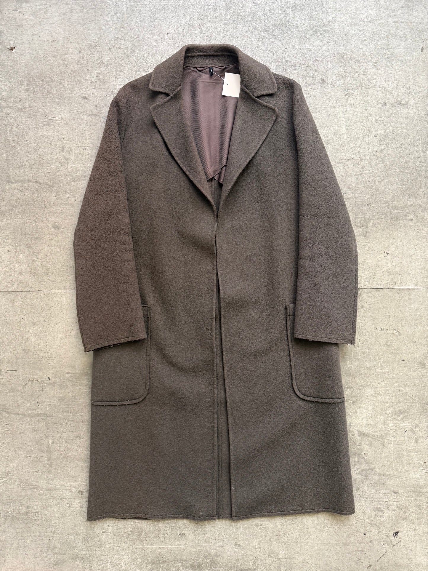 Helmut Lang Brown Wool Blend Overcoat
