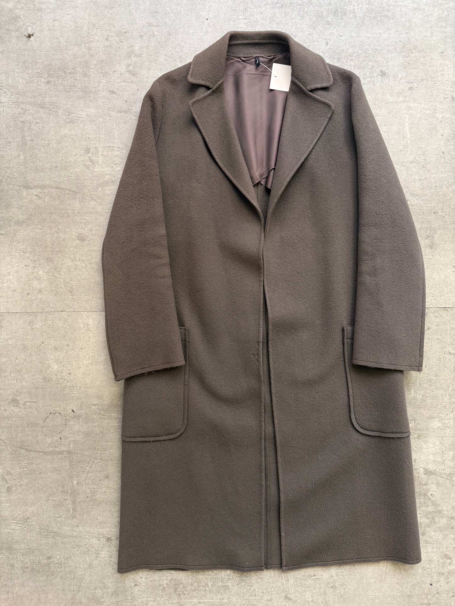 Helmut Lang Brown Wool Blend Overcoat