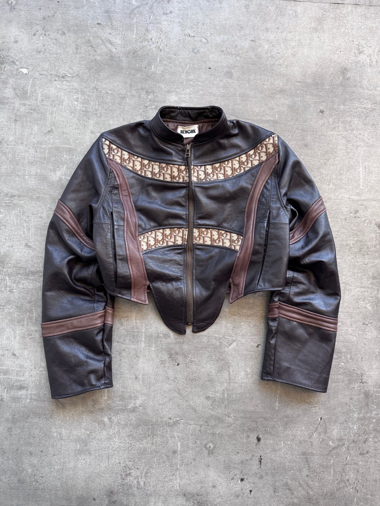 VT Rework: Dior Dual Stripe Cropped Leather Jacket SC:5782