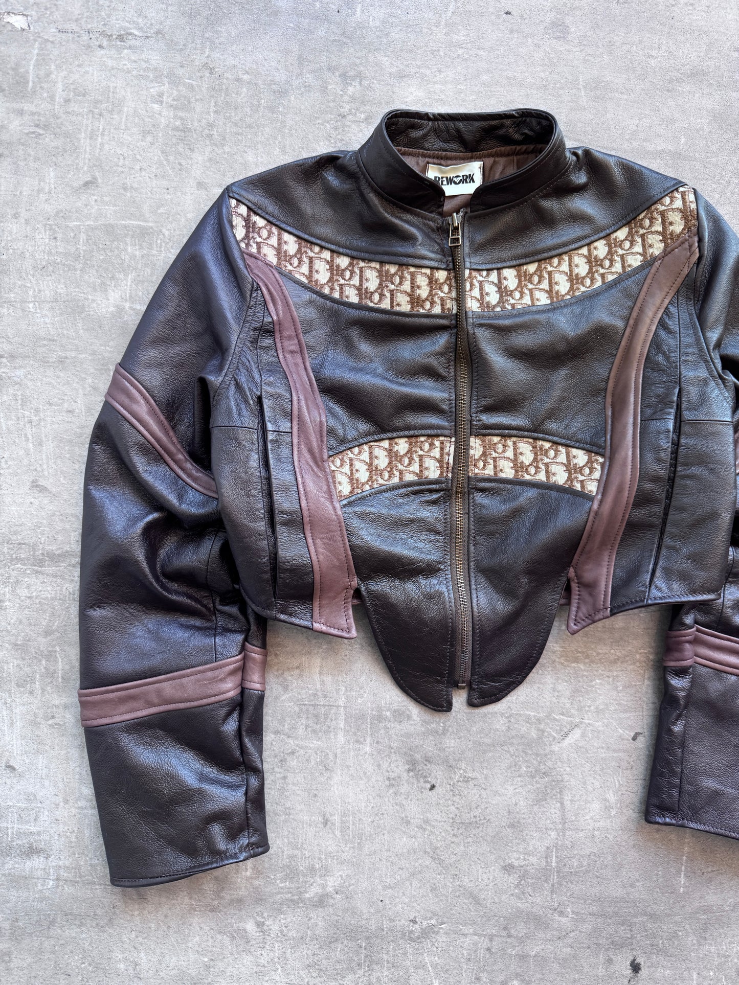 VT Rework: Dior Dual Stripe Cropped Leather Jacket SC:5782