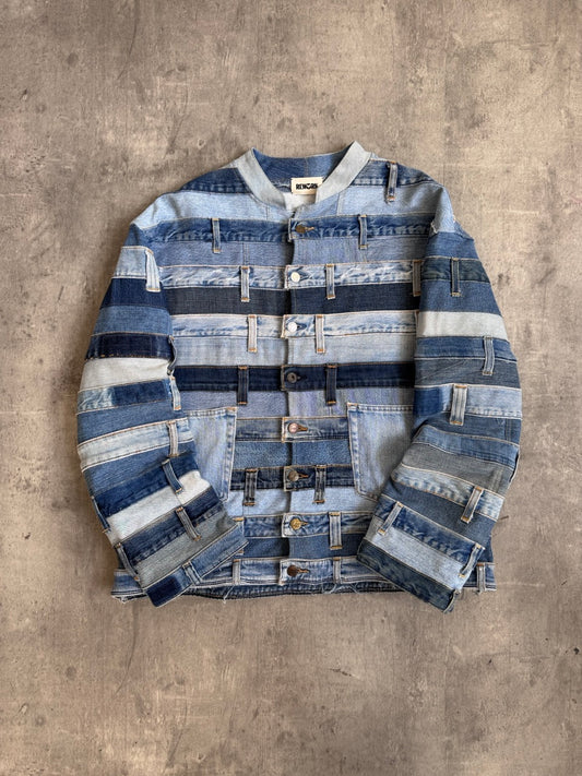 VT Rework: Denim Bondage Patchwork Waistband Jacket