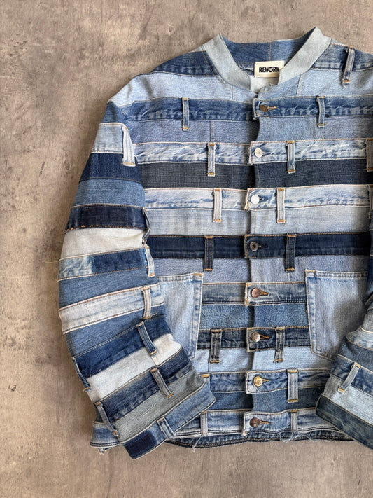 VT Rework: Denim Bondage Patchwork Waistband Jacket