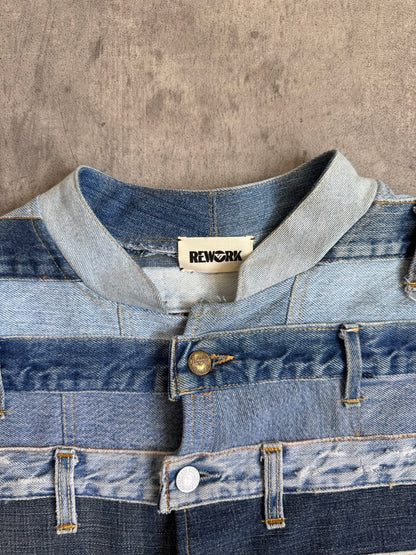 VT Rework: Denim Bondage Patchwork Waistband Jacket