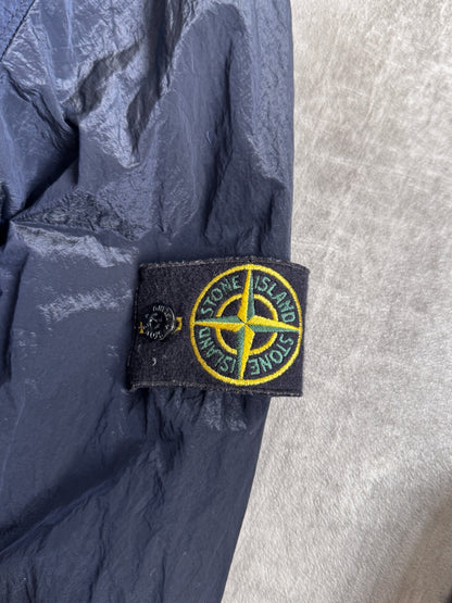 Stone Island S/S 2008 Crinkle Shimmer Nylon Navy Bomber Jacket