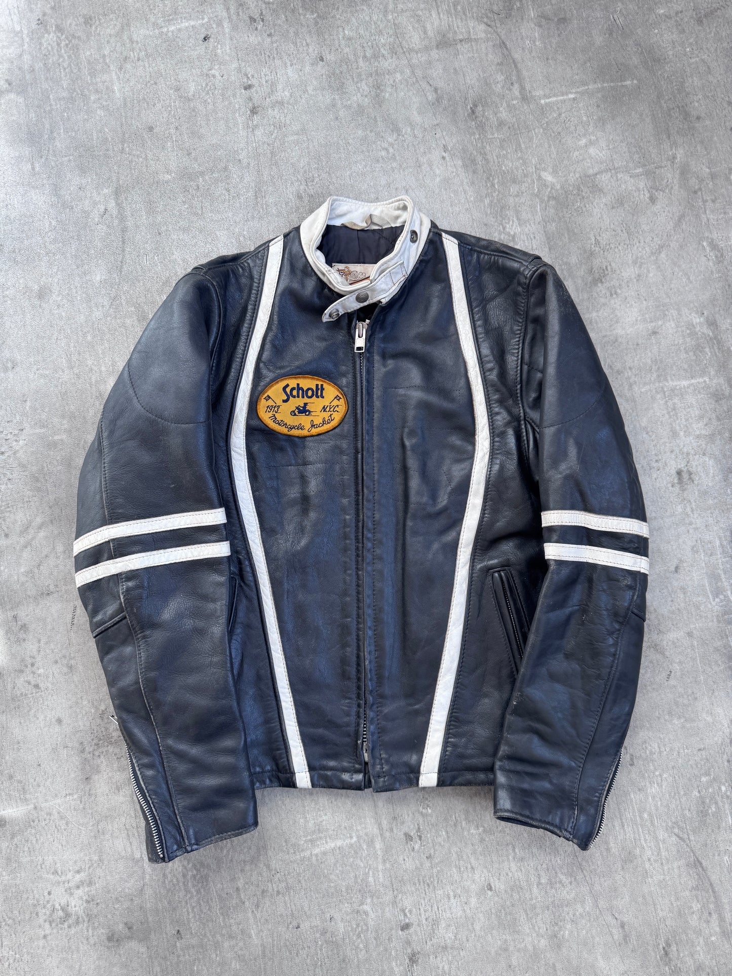 Schott Two Tone Leather Moto Jacket