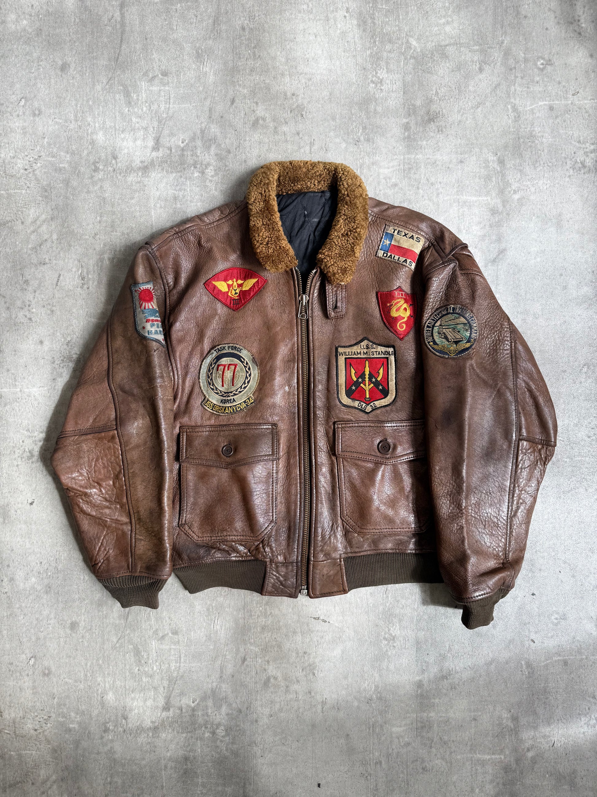 1980s Avirex G-1 Patchwork Leather Flight Jacket – Vintage