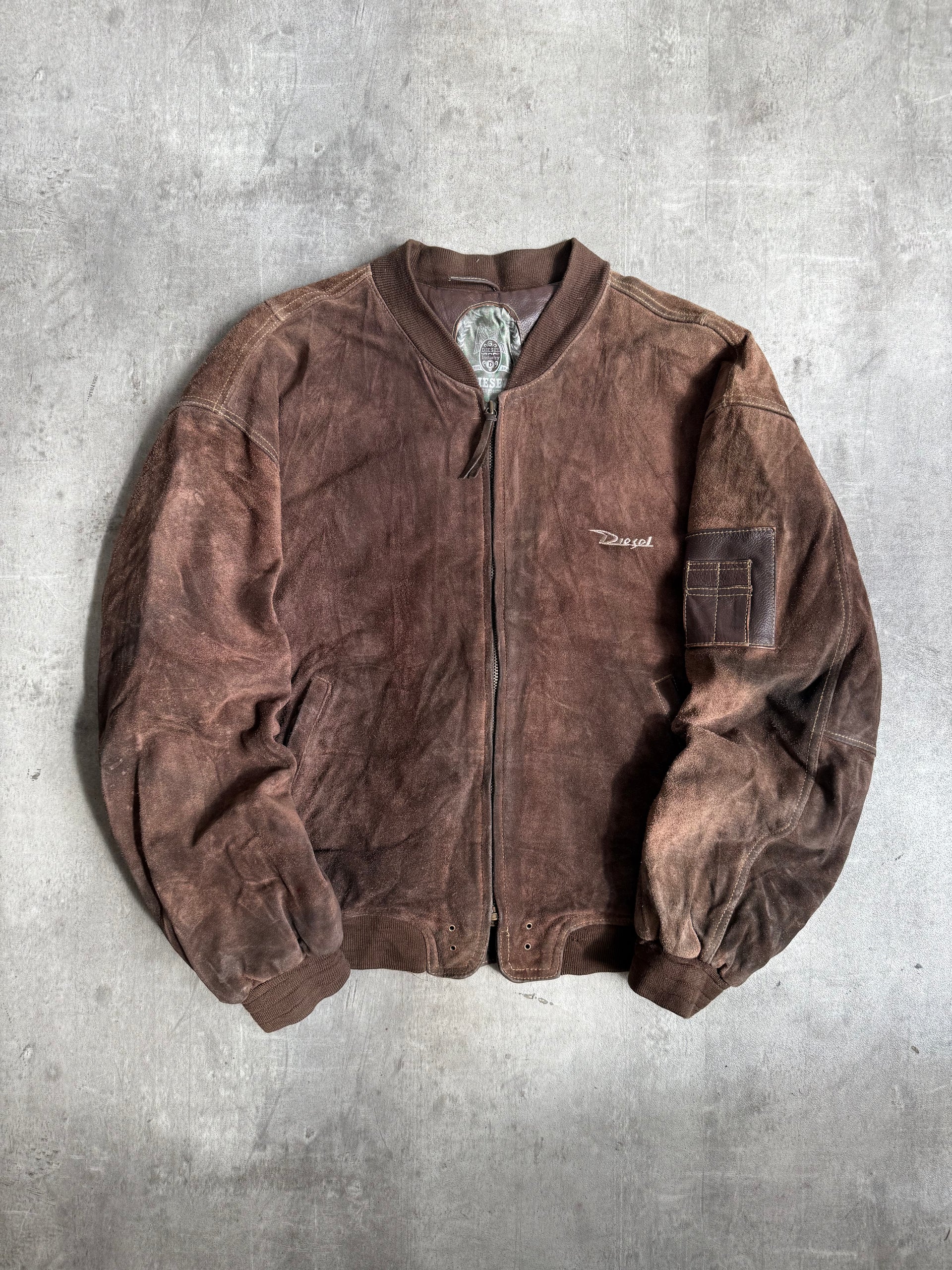 1980s Diesel Brown Suede MA-1 Bomber Jacket – Vintage