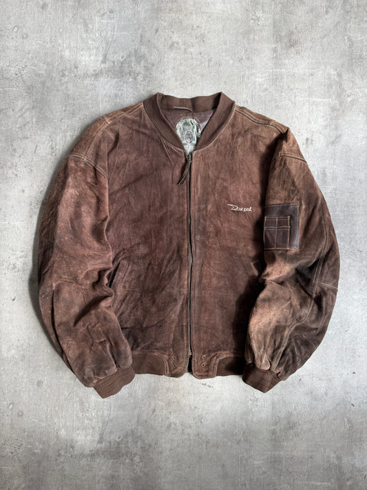 1980s Diesel Brown Suede MA-1 Bomber Jacket