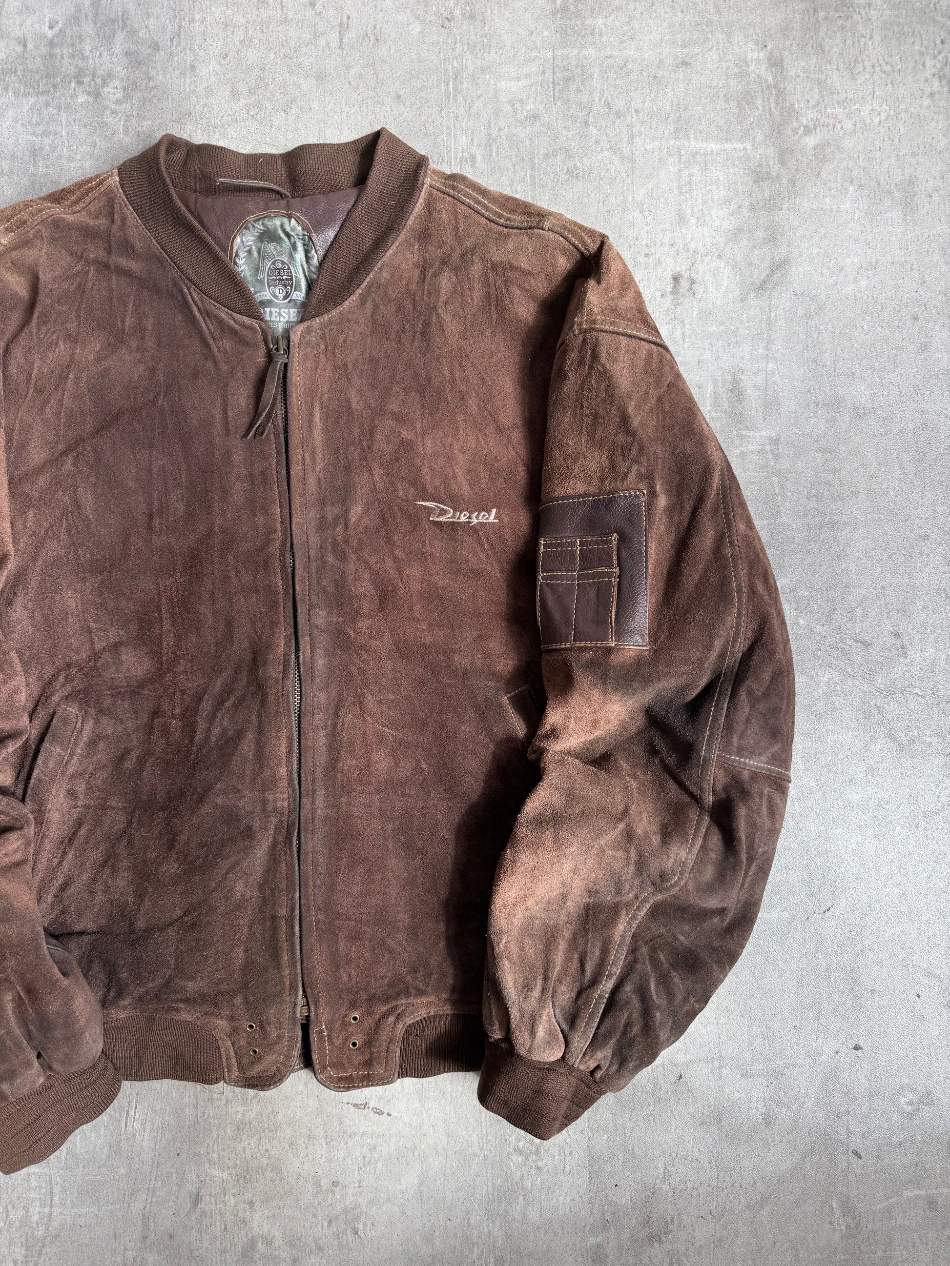 1980s Diesel Brown Suede MA-1 Bomber Jacket – Vintage