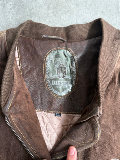 1980s Diesel Brown Suede MA-1 Bomber Jacket