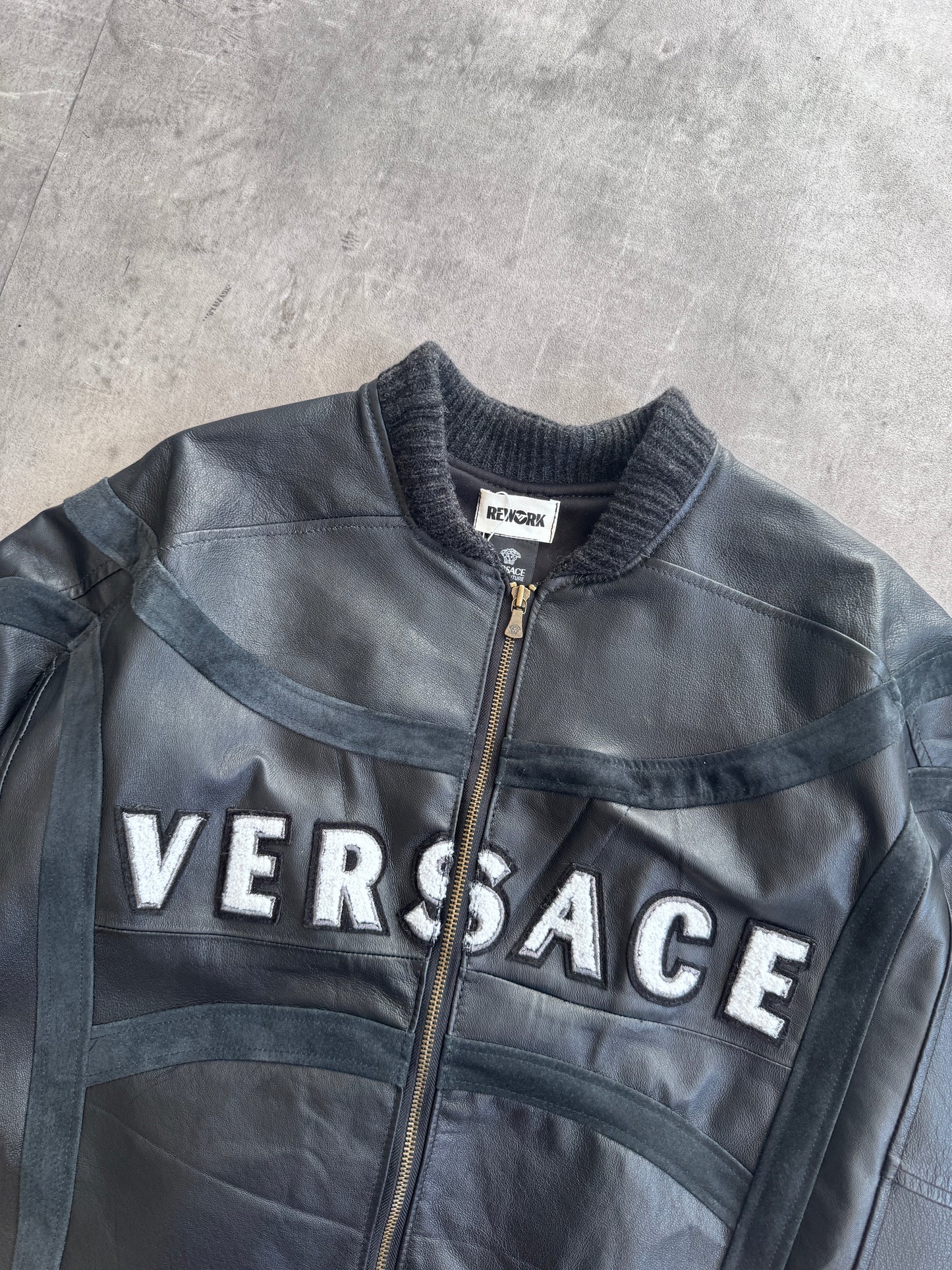 VT Rework : Versace Leather Suede Jacket