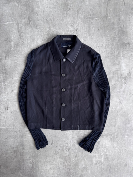 Comme des Garcons Cropped Crochet sleeve Button Up Top SC: 5782