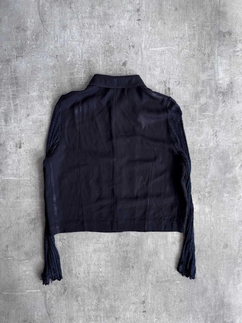Comme des Garcons Cropped Crochet sleeve Button Up Top SC: 5782