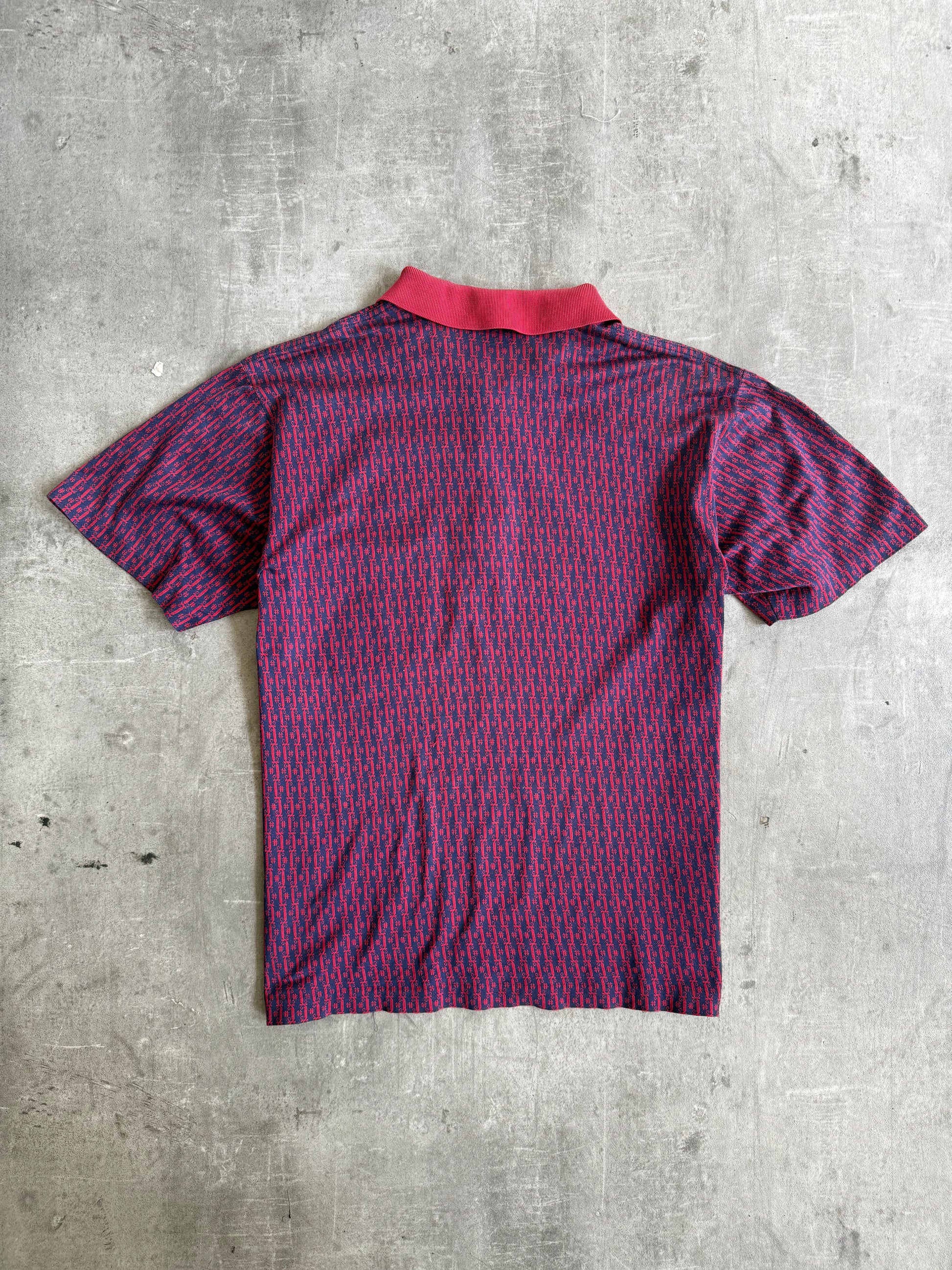 1990s Christian Dior Red Jacquard SS Polo Shirt – Vintage