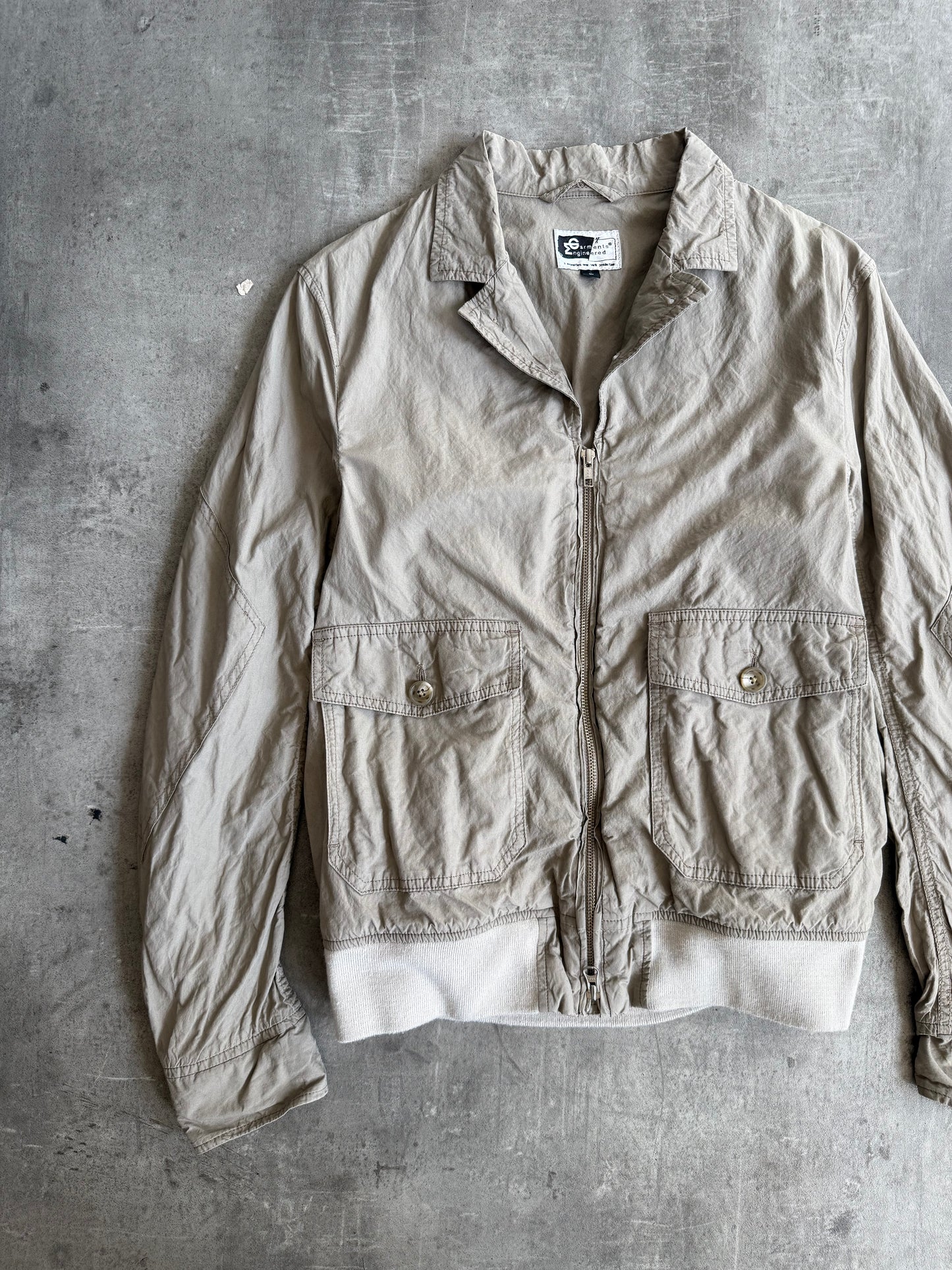 Engineered Garments Low Collar Khaki Bomber Jacket