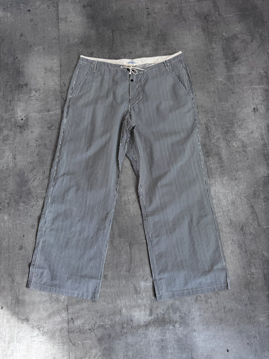 S/S 2000 Stone Island Drawstring Monochrome Stripe Flared Trousers