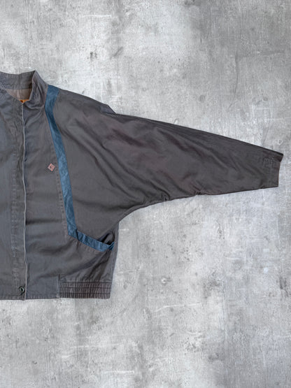 1980s Christian Dior Sports Leather Trim Batwing Sleeve Jacket