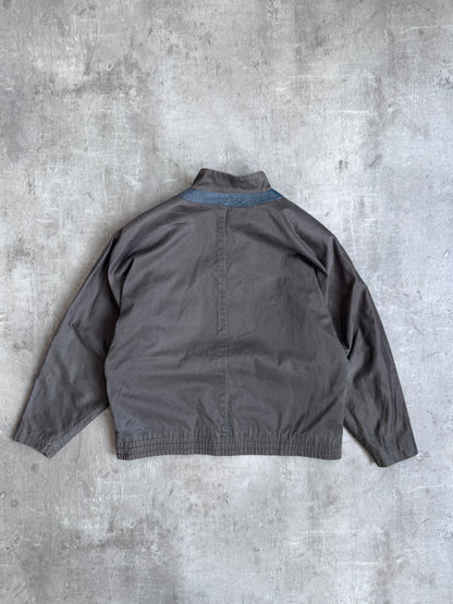 1980s Christian Dior Sports Leather Trim Batwing Sleeve Jacket