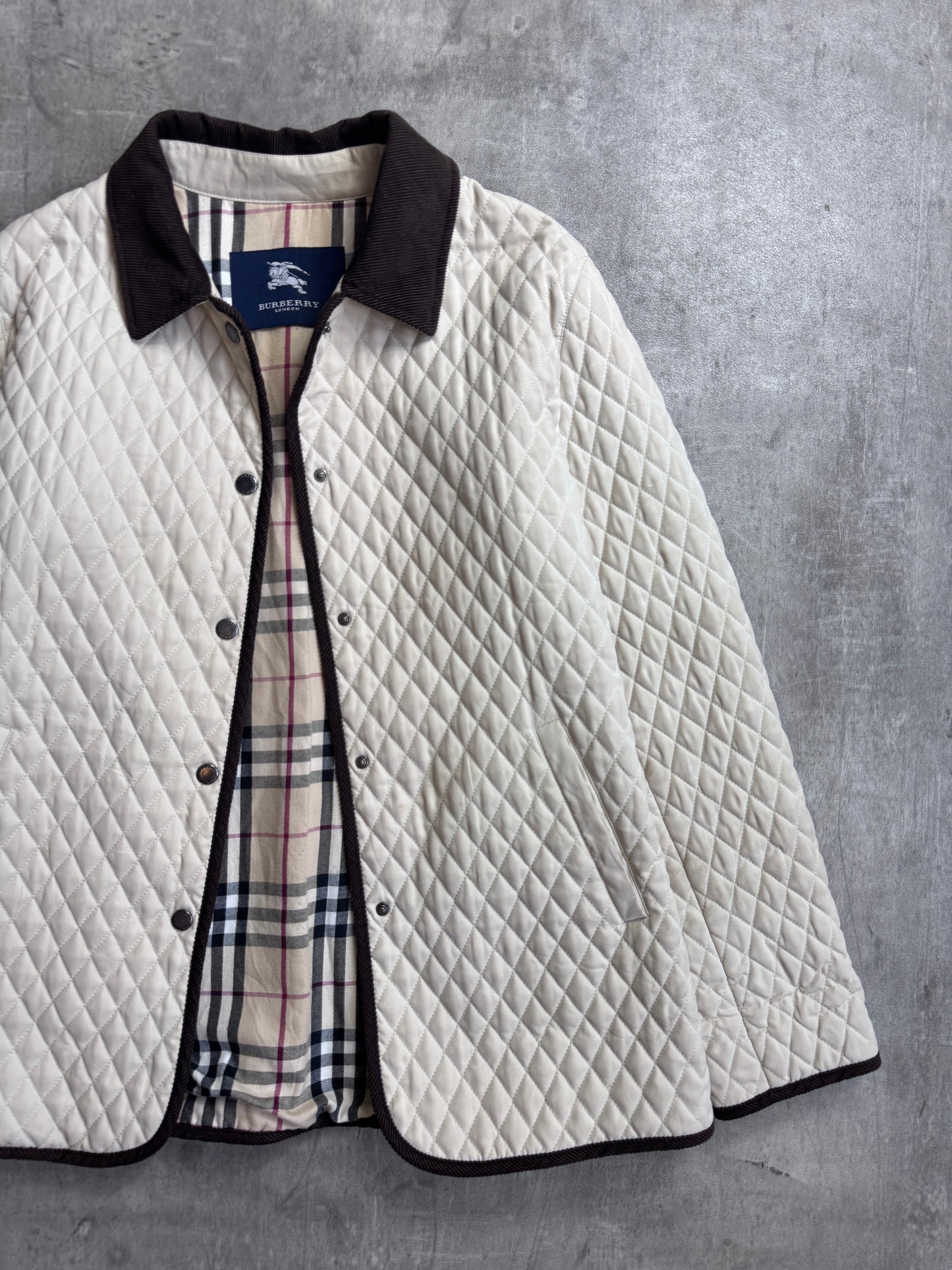 Burberry Beige Quilted Padded Jacket