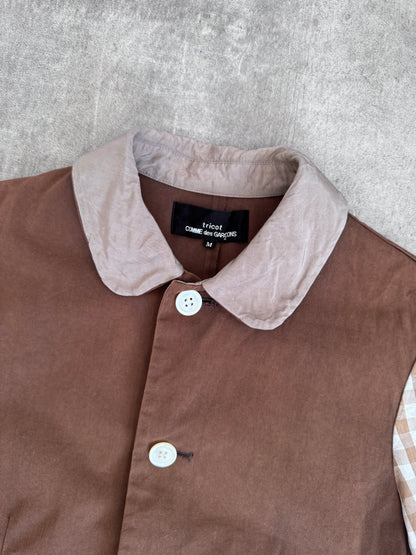 Comme Des Garcons Gingham Sleeve Button Down Lightweight Jacket