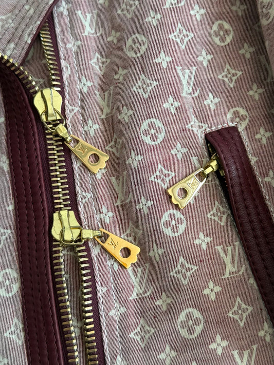 Louis Vuitton Lambskin Trim Dust Pink Monogram Biker Jacket
