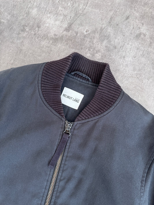 A/W 2003 Helmut Lang Black Cotton Utility Pocket Sleeve Bomber Re-edition Jacket