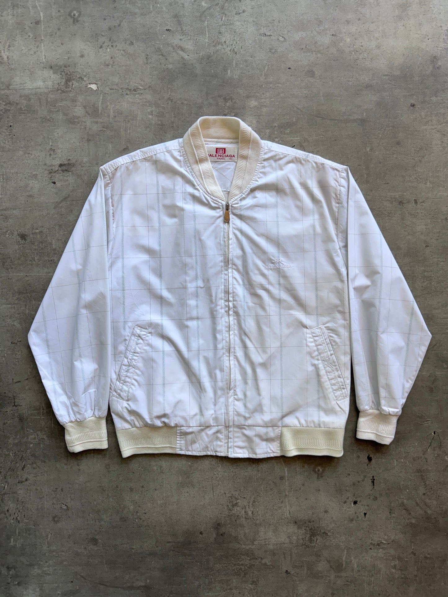Balenciaga Grid Print Lightweight Bomber Jacket. FA : 276