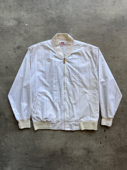 Balenciaga Grid Print Lightweight Bomber Jacket. FA : 276