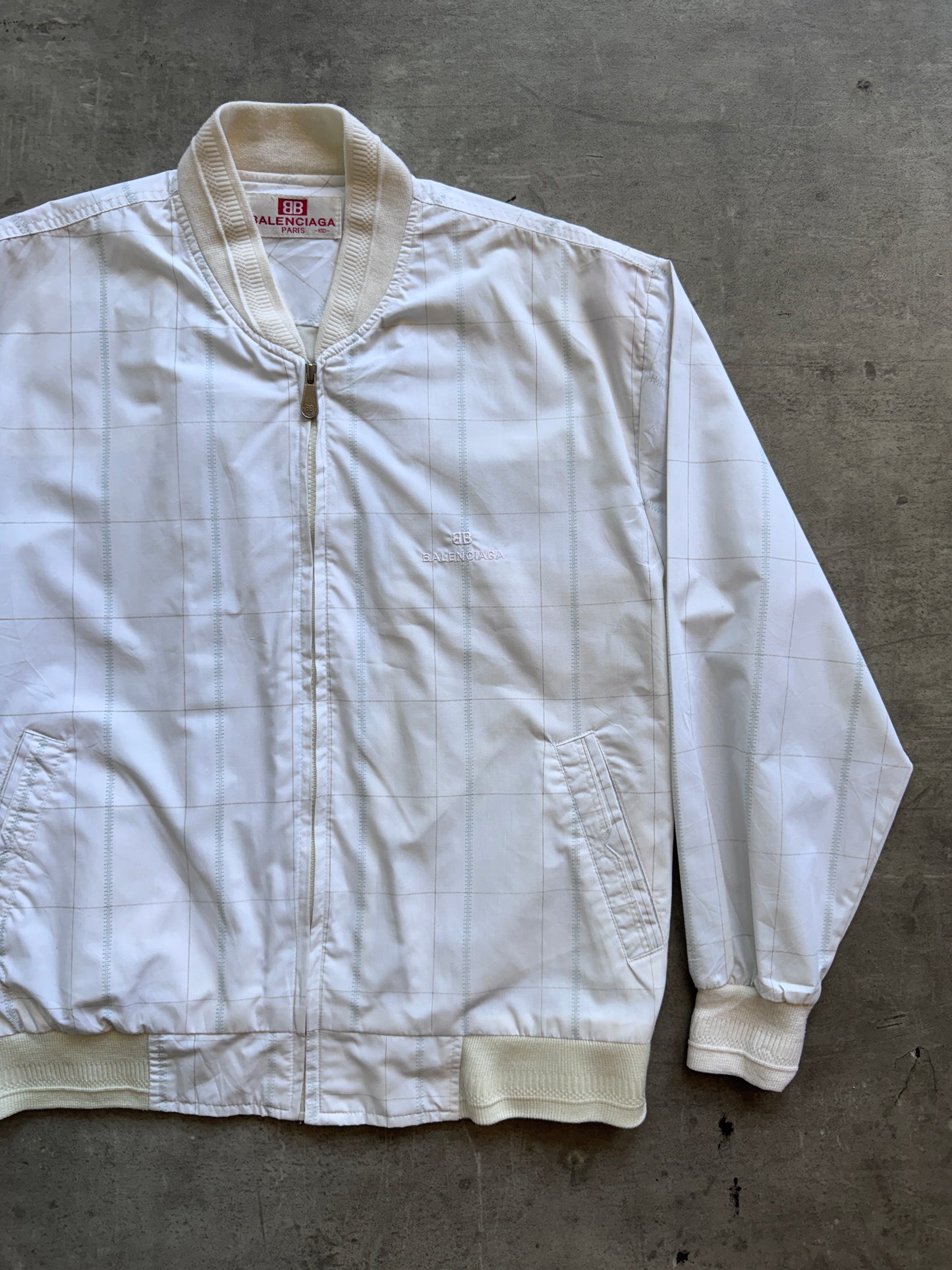 Balenciaga Grid Print Lightweight Bomber Jacket. FA : 276