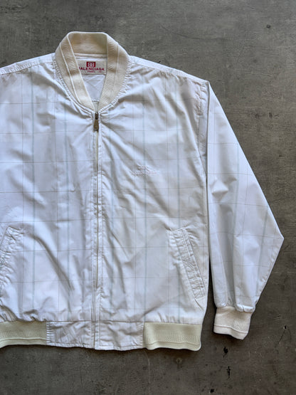 Balenciaga Grid Print Lightweight Bomber Jacket. FA : 276