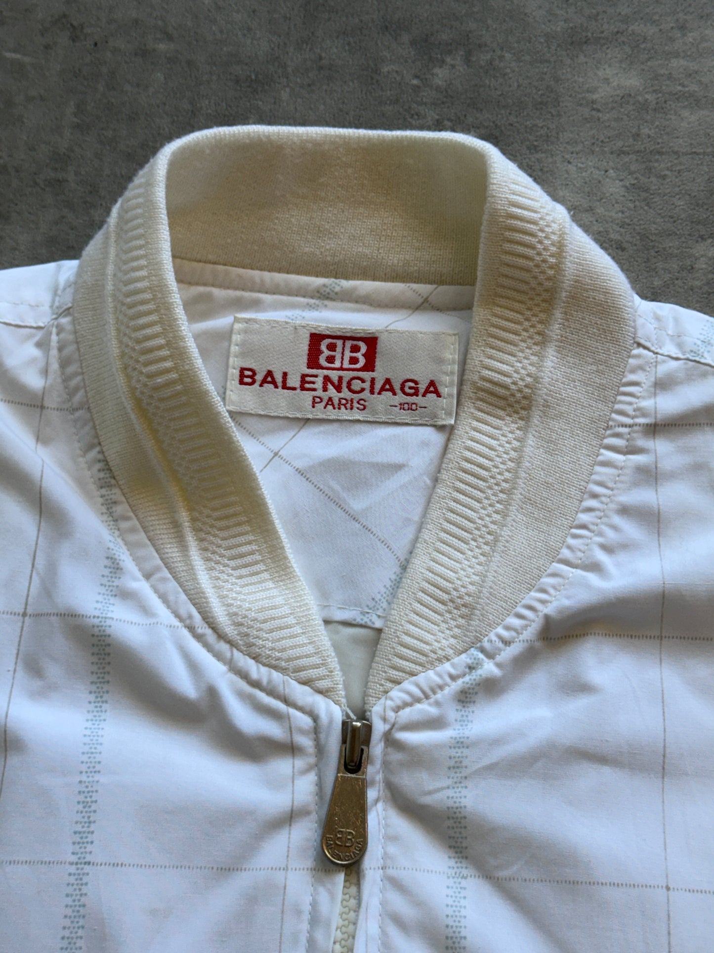 Balenciaga Grid Print Lightweight Bomber Jacket. FA : 276