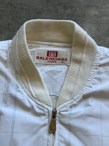 Balenciaga Grid Print Lightweight Bomber Jacket. FA : 276