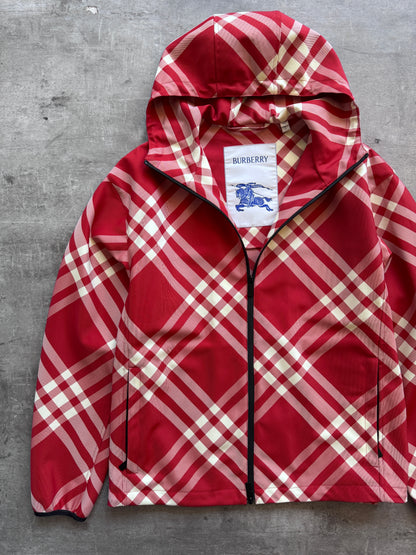 Burberry Red Nova Check Nylon Jacket. FA : 276