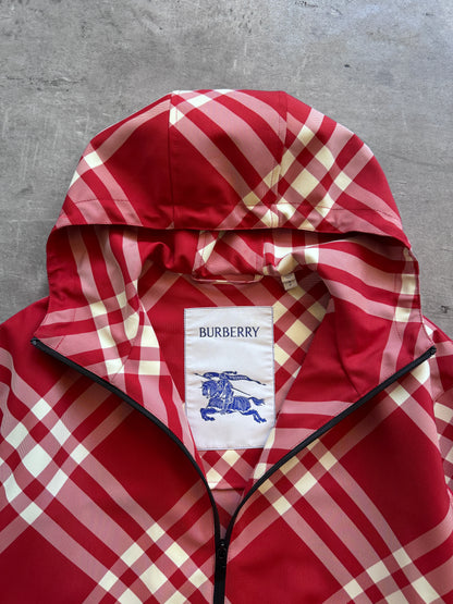 Burberry Red Nova Check Nylon Jacket. FA : 276