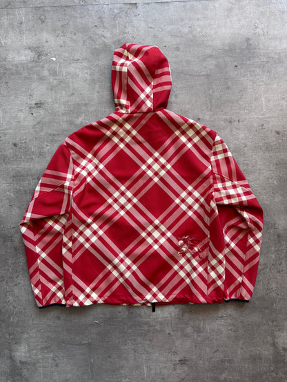 Burberry Red Nova Check Nylon Jacket. FA : 276